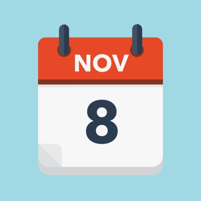 Calendar icon showing 8th November