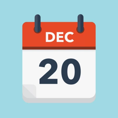 Calendar icon showing 20th December