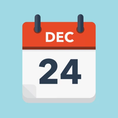 Calendar icon showing 24th December